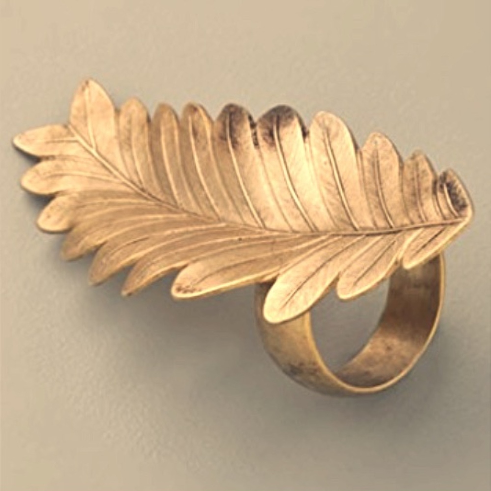 πHPπ Gold plated leaf ring - Picture 3 of 6